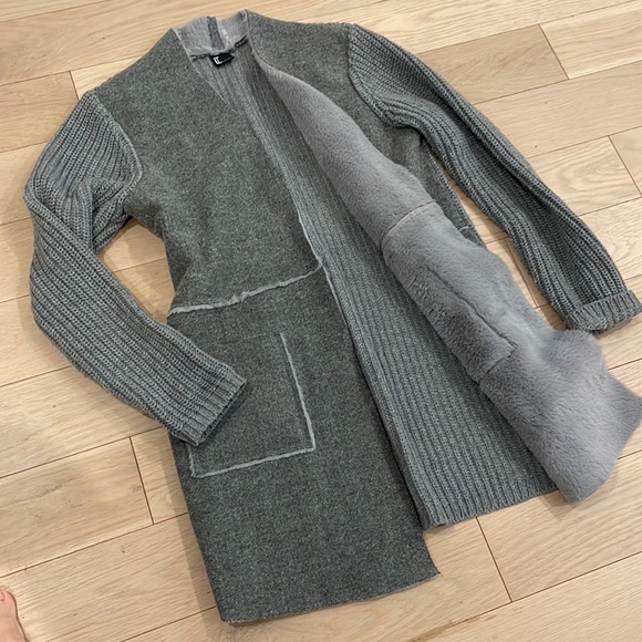 Women’s Grey Sweater Jacket - Picture 3 of 8